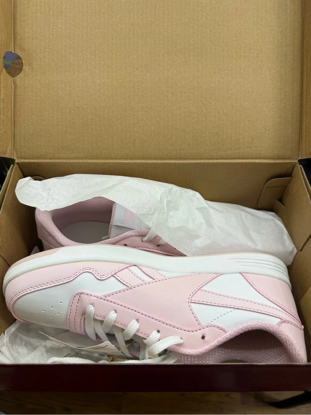Reebok Soft Pink and White Low-Top Sneakers